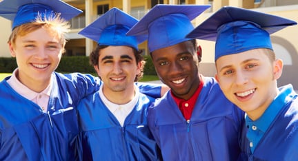 Students celebrating graduation